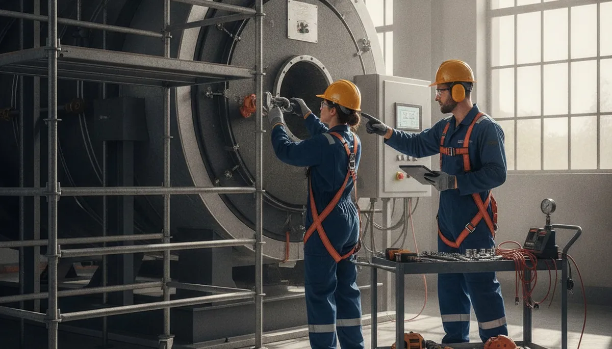 Bakersfield, CA plumber repairing a boiler for reliable home heating service