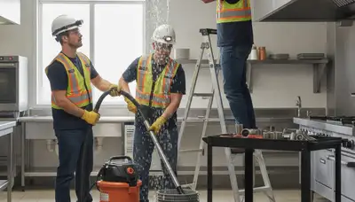 Emergency plumber in Bakersfield, CA repairing a burst pipe and preventing water damage