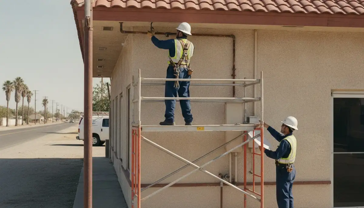 Plumber repairing a leak in Bakersfield, CA for local plumbing service callouts