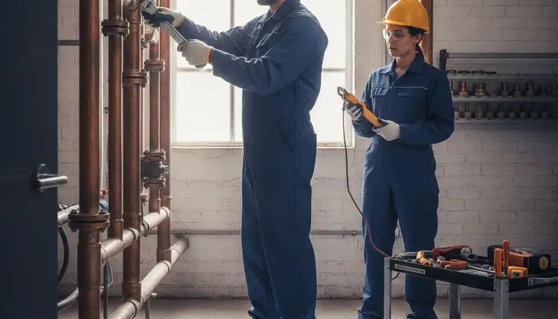 Bakersfield, CA plumber repairing a home pipe for reliable plumbing service