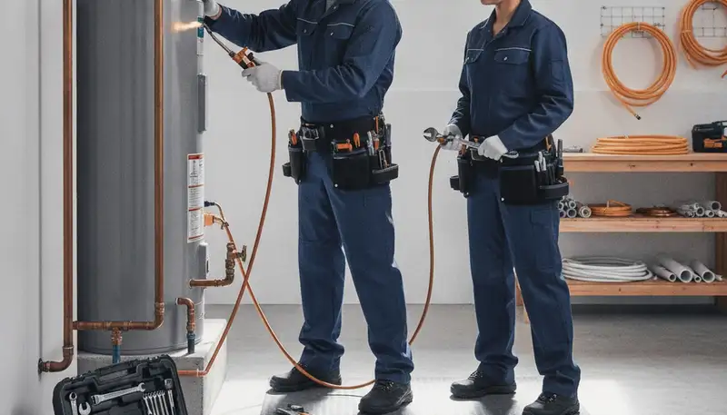 Bakersfield, CA plumber repairing a home pipe for reliable plumbing service