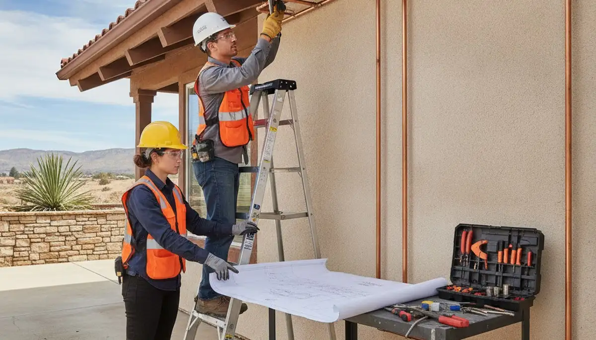 Plumber repairing a pipe in Bakersfield, CA for plumbing repair service
