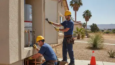 Plumber repairing a pipe in Bakersfield, CA for residential plumbing service