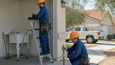 Plumber repairing a pipe in Bakersfield, CA for residential plumbing service