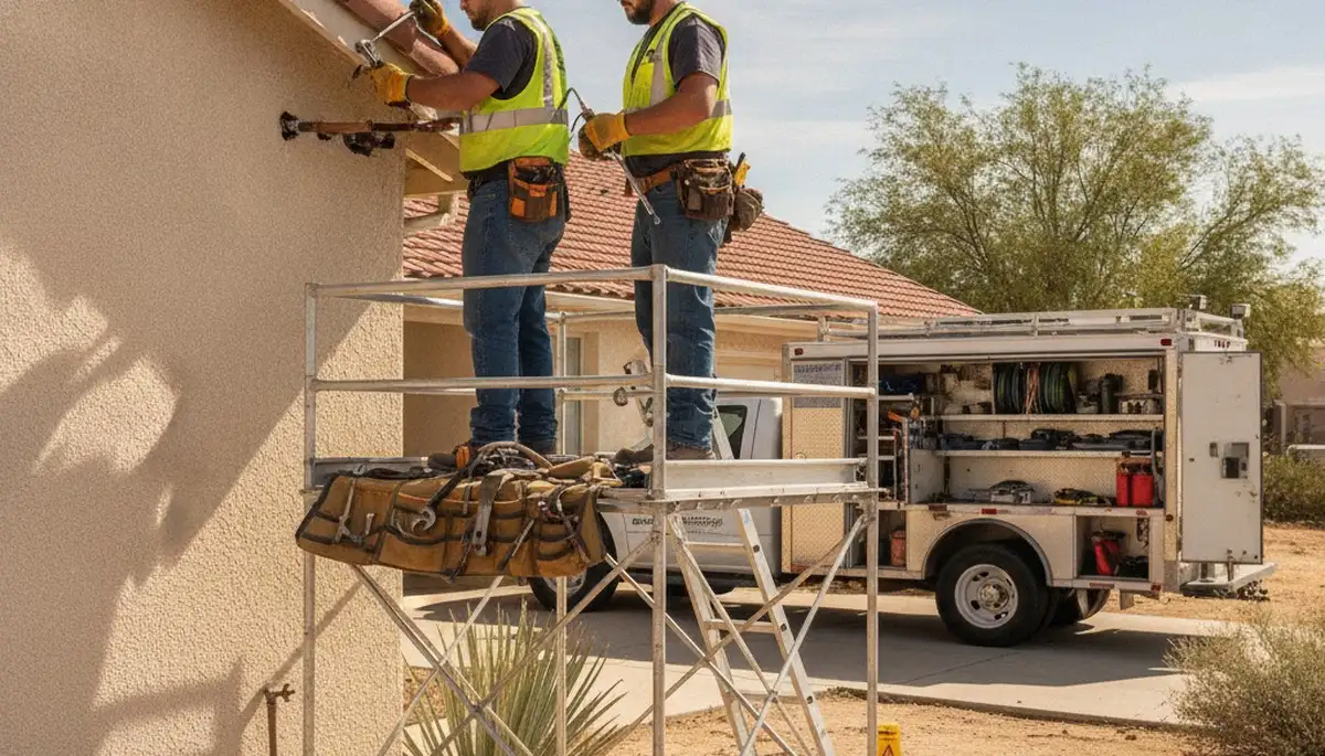 Bakersfield, CA plumbing repair technician servicing residential pipes and fixtures