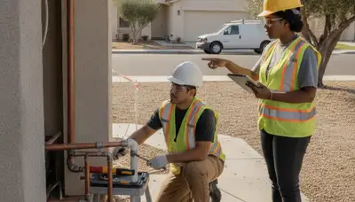 Plumber repairing a pipe in Bakersfield, CA for local plumbing repair service