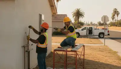 Plumber repairing pipes in Bakersfield, CA for fast plumbing repair service