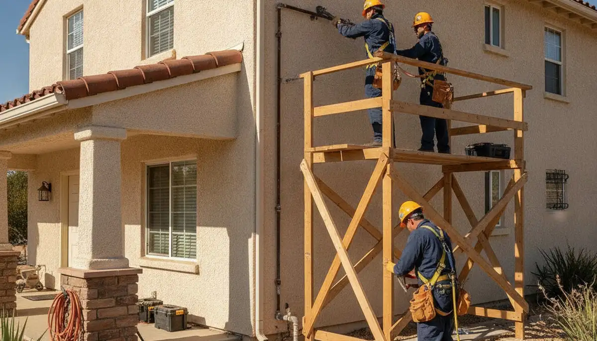 Plumber repairing a leak in Bakersfield, CA for residential plumbing service