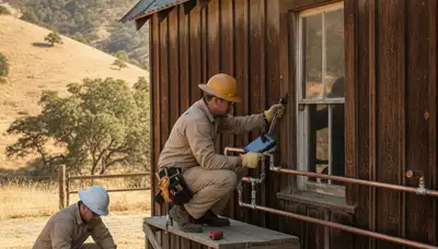 Plumber repairing a pipe in Bakersfield, CA for plumbing repair service