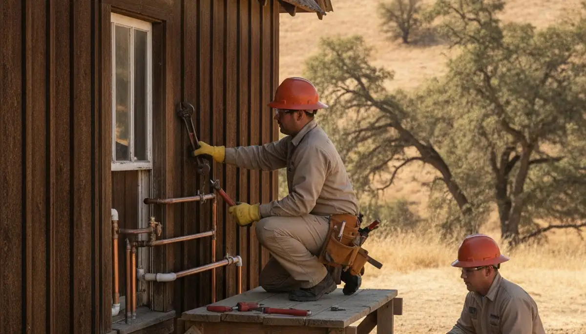 Plumber repairing a pipe in Bakersfield, CA for local plumbing repair service