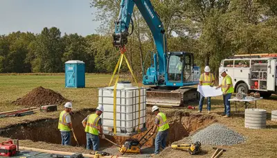 Septic tank installation for Bakersfield, CA homes by On Call Plumbers with site prep and final connection