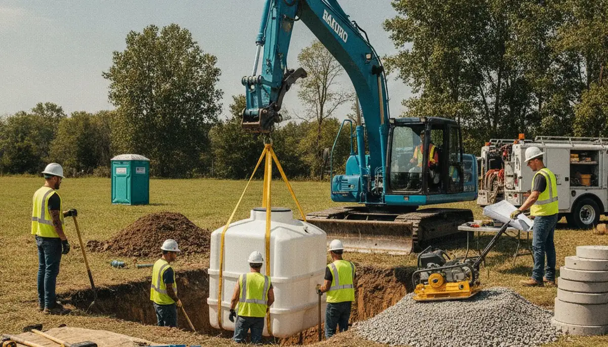 Septic tank installation for Bakersfield, CA home by professional plumbers