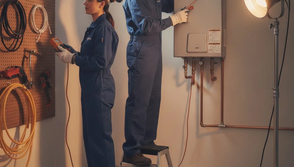 Tankless water heater installation in Bakersfield, CA by On Call Plumbers